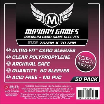 Mayday Premium Small Square Sleeves (70mm X  70mm) 50CT ACCESSOIRES - Protecteurs (Sleeves) - Petit carré