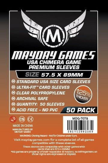 Mayday Premium USA Chimera Sleeves (57.5mm X  89mm) 50CT ACCESSOIRES - Protecteurs (Sleeves) - Américain standard