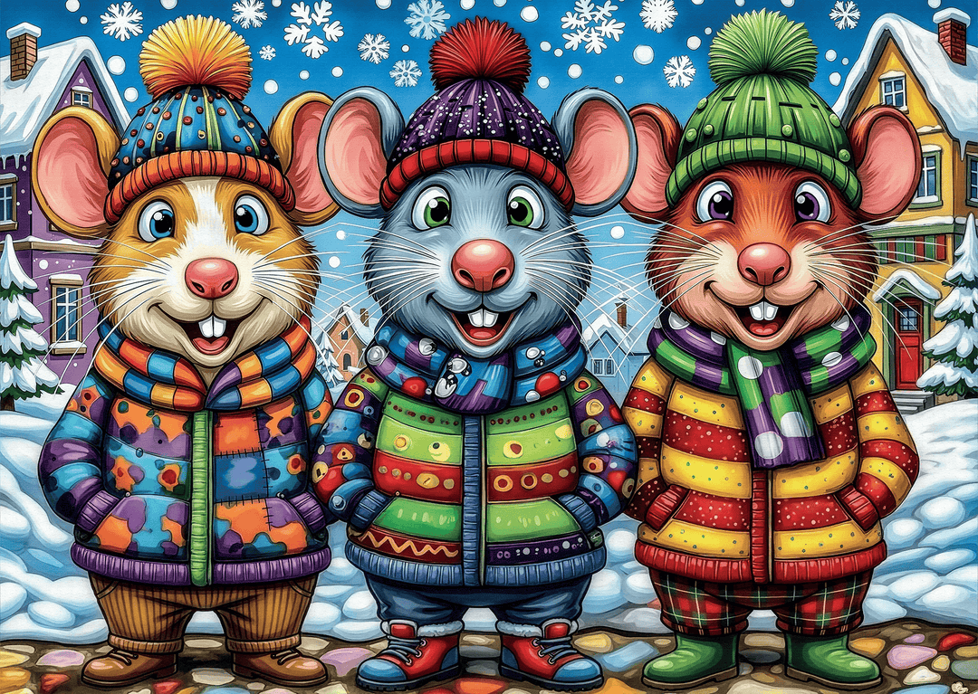 Mice in Mittens (1000pcs) CASSE-TÊTE - 1000 morceaux