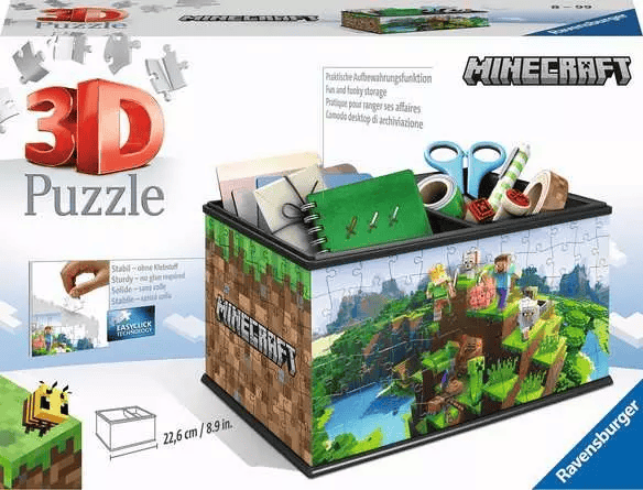 Minecraft Boîte de rangement 3D (216pcs) CASSE-TÊTE - 200 - 275 morceaux