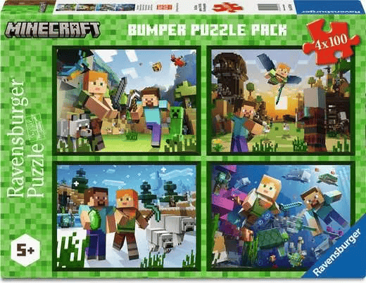 Minecraft (Puzzle 4 X 100 pcs) CASSE-TÊTE - 100 - 150 morceaux