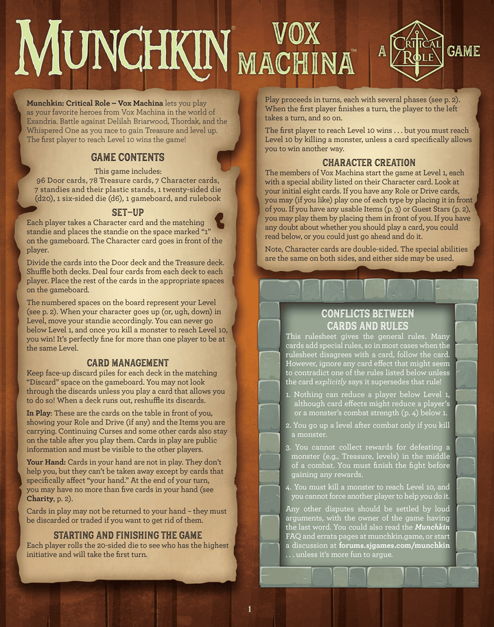 Munchkin: Vox Machina – A Critical Role Game (EN) JEUX - Stratégie - Stratégie léger