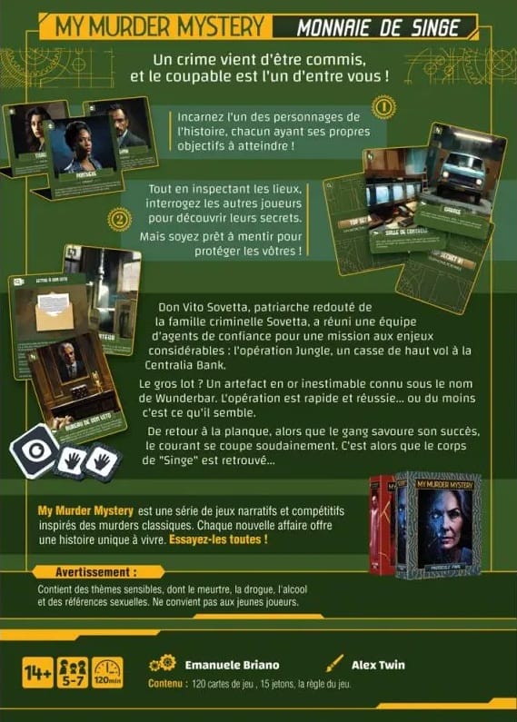 My Murder Mystery - Monnaie de Singe (FR) JEUX - Détective &amp; évasion