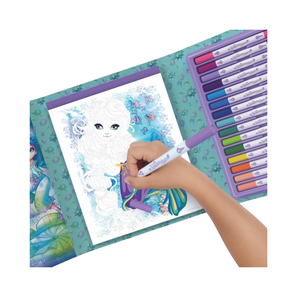 Kit De Coloriage Par Numéros Nebulous Stars - 36 Pages, 15 Feutres Double Pointe, Livre 25x32 Cm, Créativité Enfants/adultes