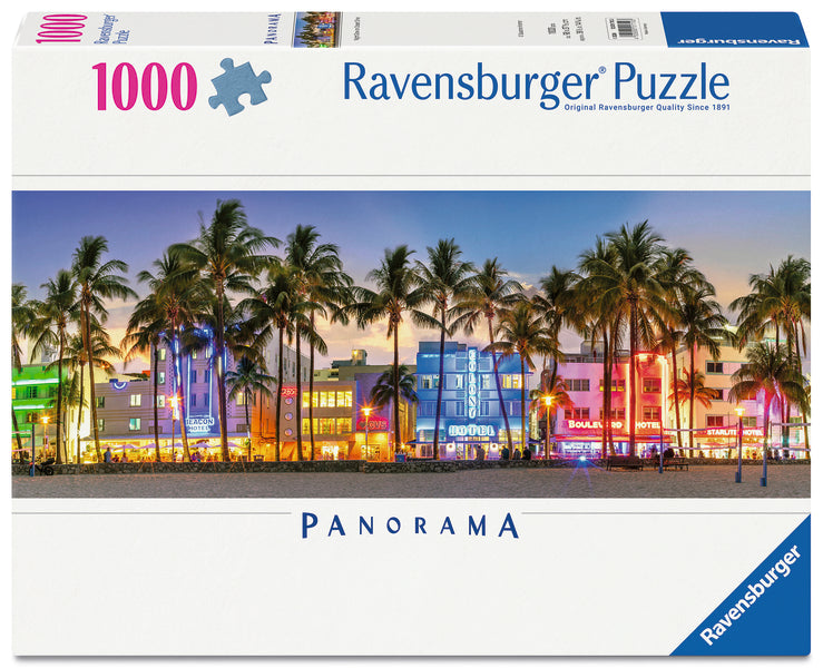 Night Glow on Ocean Drive Panoramic (1000pcs) CASSE-TÊTE - 1000 morceaux
