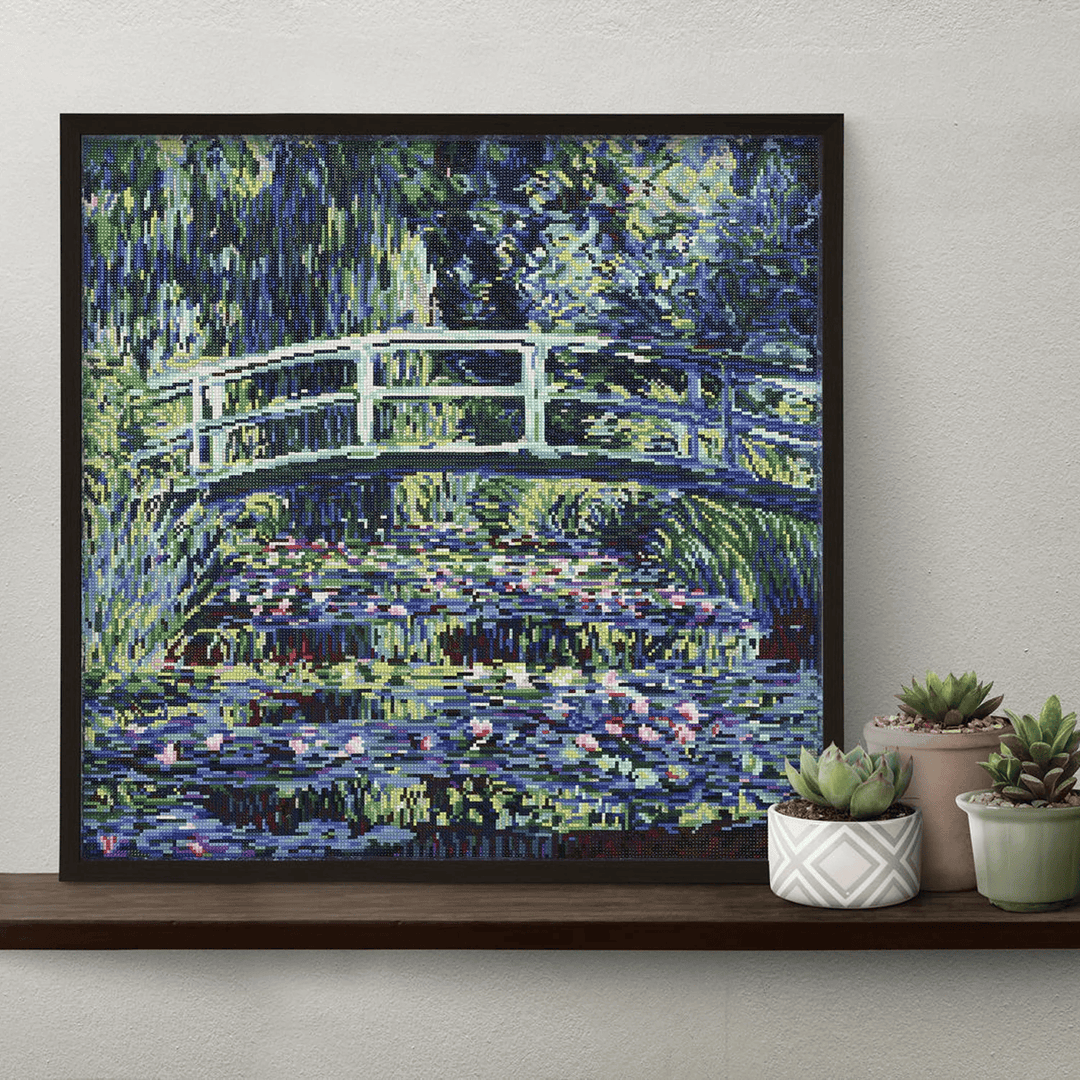 Nymphéas et Pont Japonais (Monet) 65x67 PASSE-TEMPS - Broderie diamant