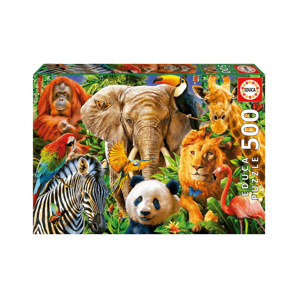 Collage animaux sauvages casse-tête Educa | Wild animal collage Puzzle