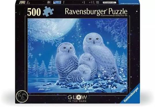 Owls in the Moonlight (500 pcs) - Brille dans le noir CASSE-TÊTE - 400 - 550 morceaux