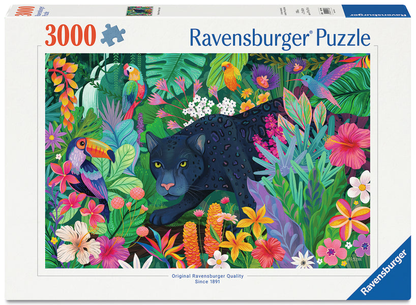 Panther in Flowery Jungle (3000pcs) CASSE-TÊTE - 3000 morceaux