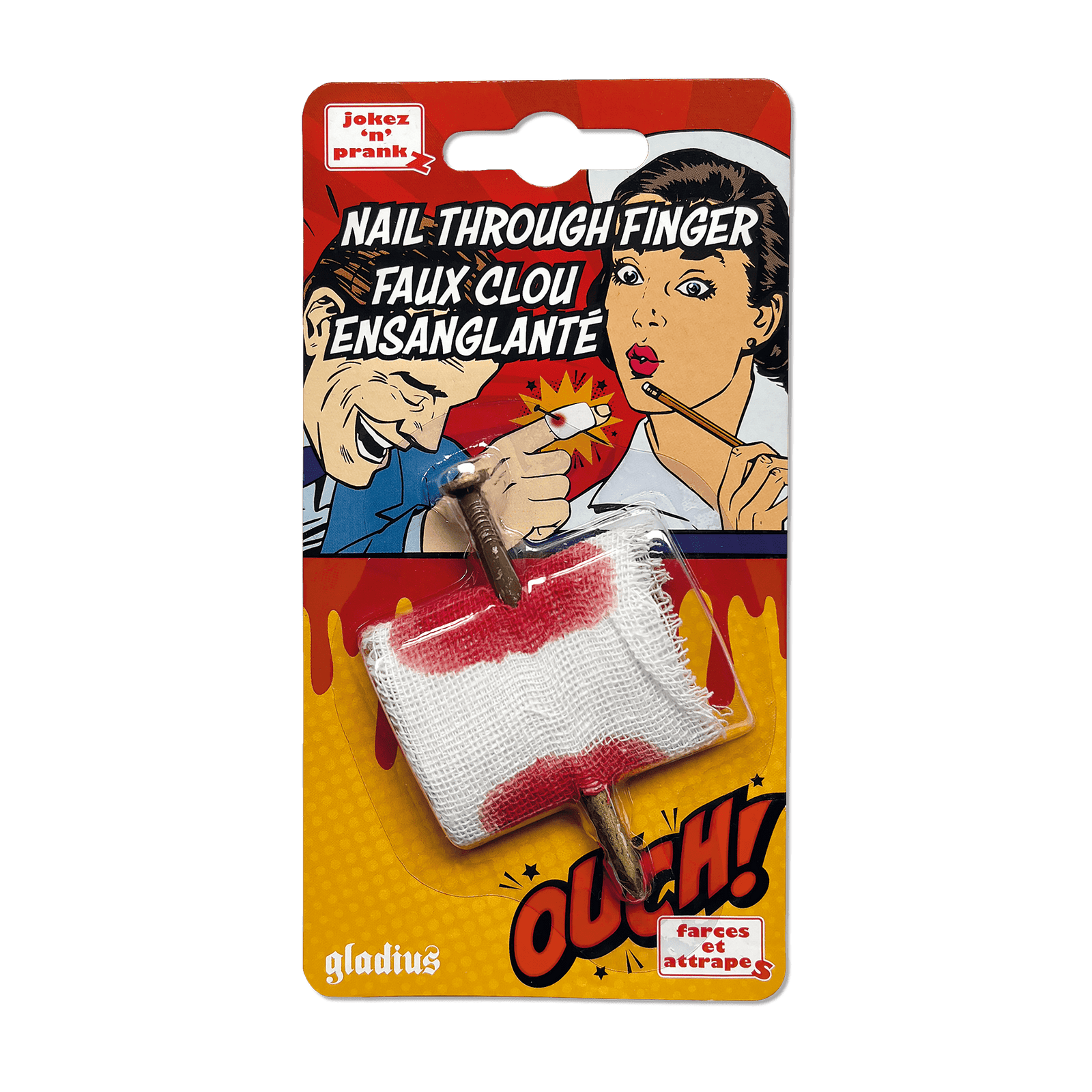 Faux clou ensanglanté | Nail Through Finger PASSE-TEMPS - Farces et attrapes