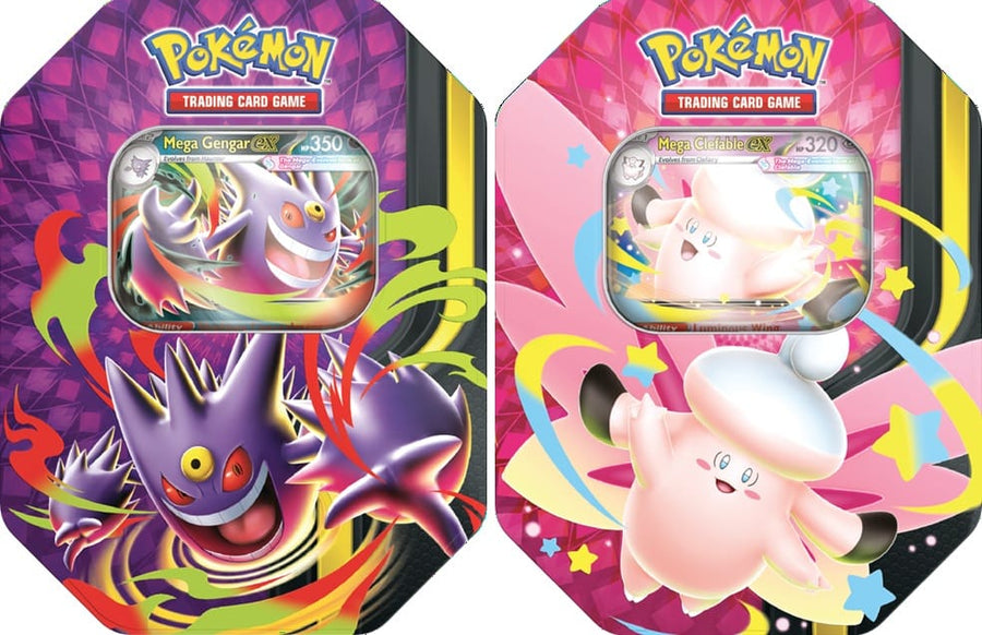 Pokemon Mega Moonlit Tin (EN) - Mega Gengar ex or Mega Clefable ex JEUX - Pokémon - Tin