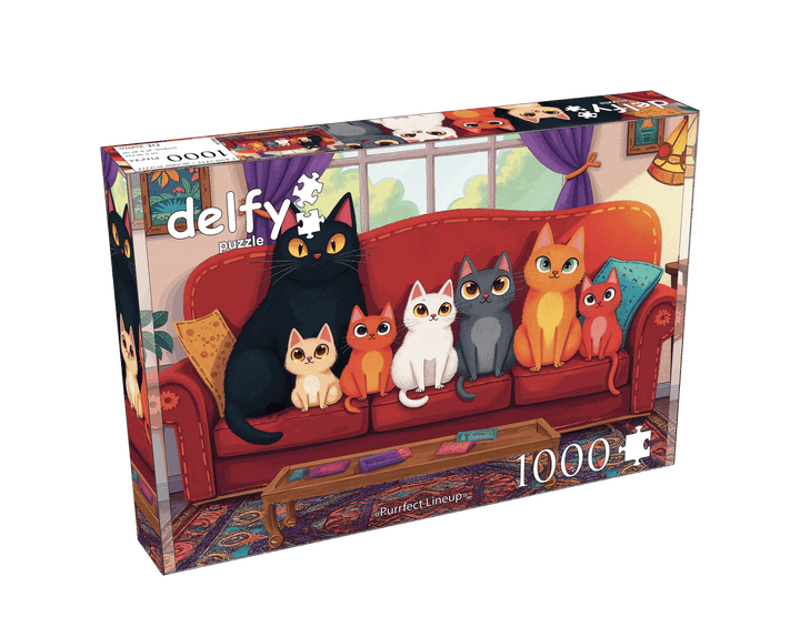 Purrfect Lineup (1000pcs) CASSE-TÊTE - 1000 morceaux