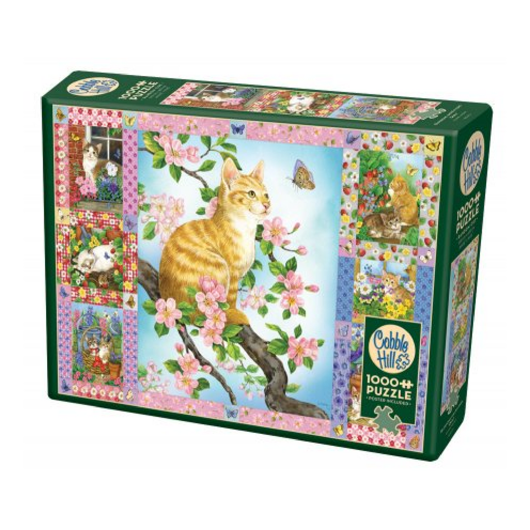 Puzzle 1000: Blossoms and Kittens Quilt CASSE-TÊTE - 1000 morceaux