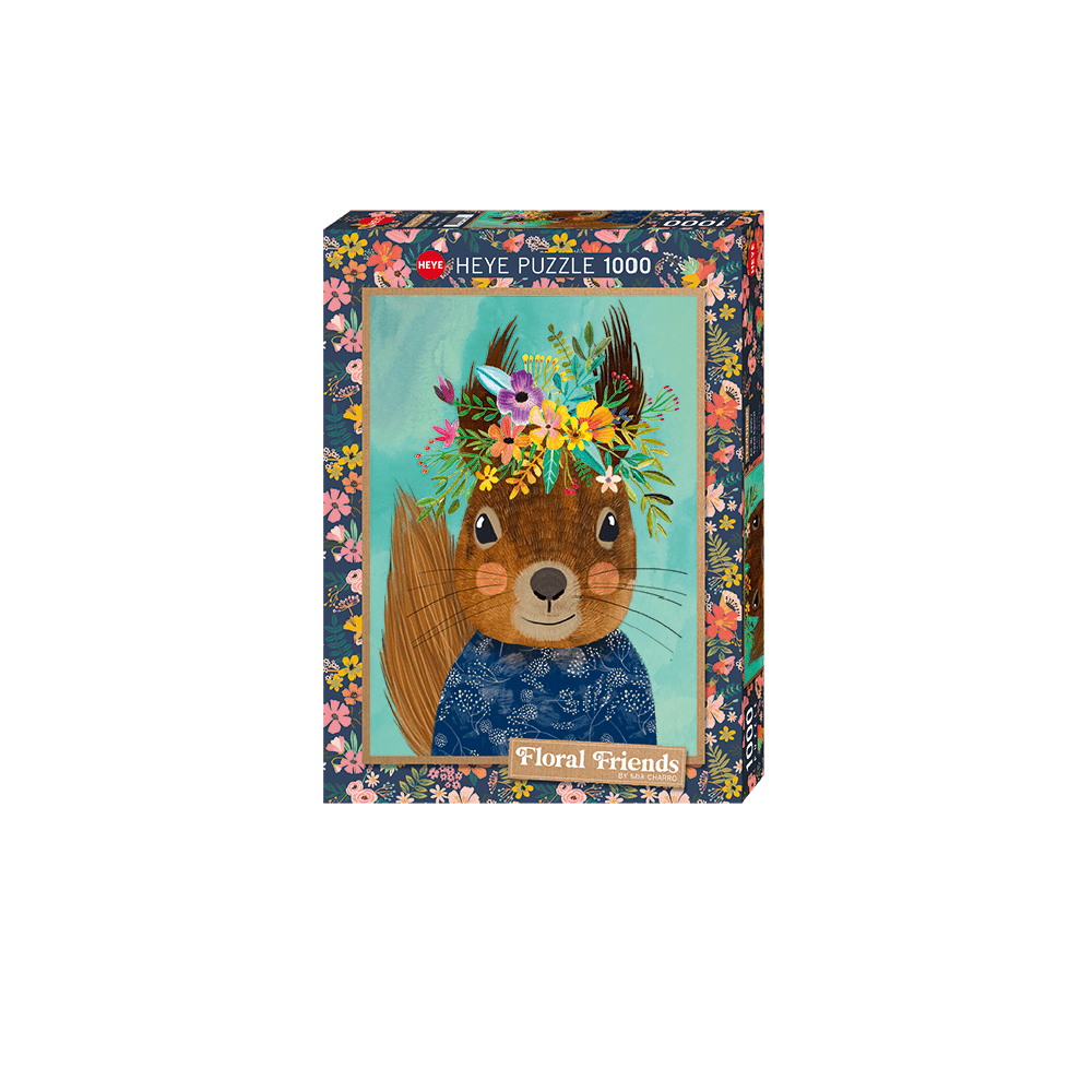 Puzzle 1000 - Floral Friends, Sweet Squirrel CASSE-TÊTE - 1000 morceaux