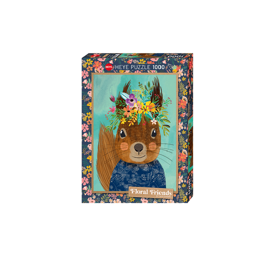 Puzzle 1000 - Floral Friends, Sweet Squirrel CASSE-TÊTE - 1000 morceaux