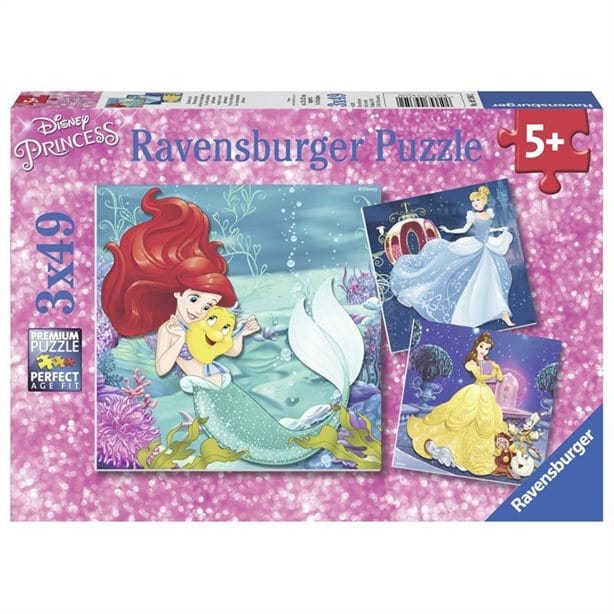 Puzzle 3 x 49: Les princesses Disney CASSE-TÊTE - 50 - 99 morceaux