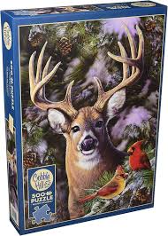 Puzzle 500: One Deer Two Cardinals CASSE-TÊTE - 400 - 550 morceaux