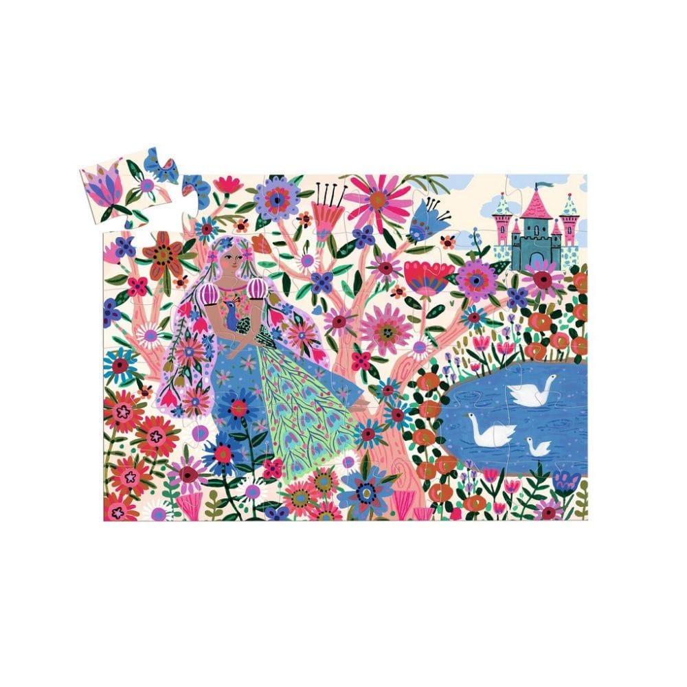 Puzzle silhouette / La princesse et son paon - 36 pcs CASSE-TÊTE - 25-49 morceaux