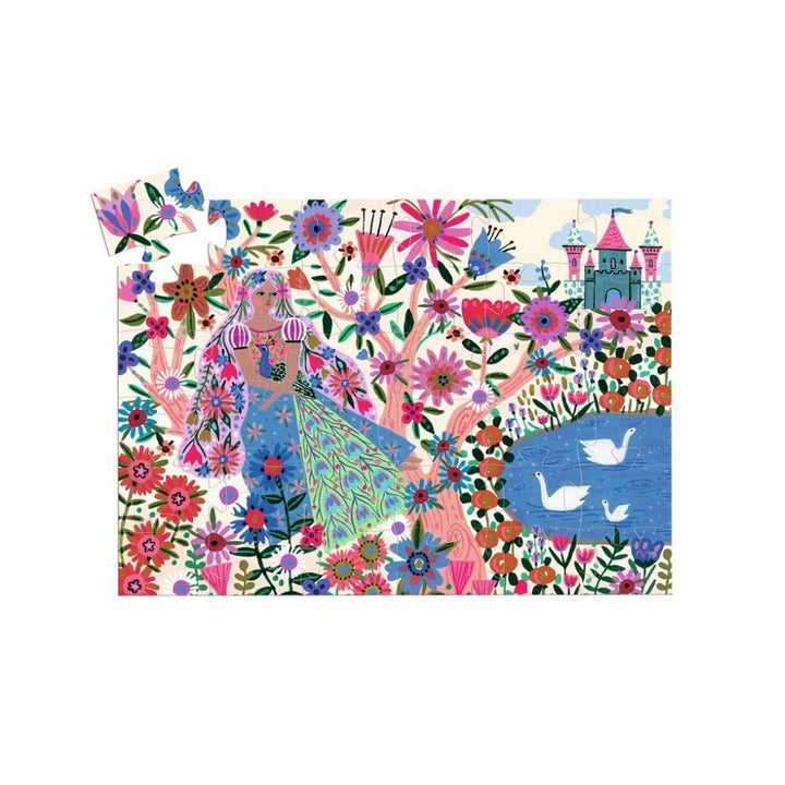 Puzzle silhouette / La princesse et son paon - 36 pcs CASSE-TÊTE - 25-49 morceaux