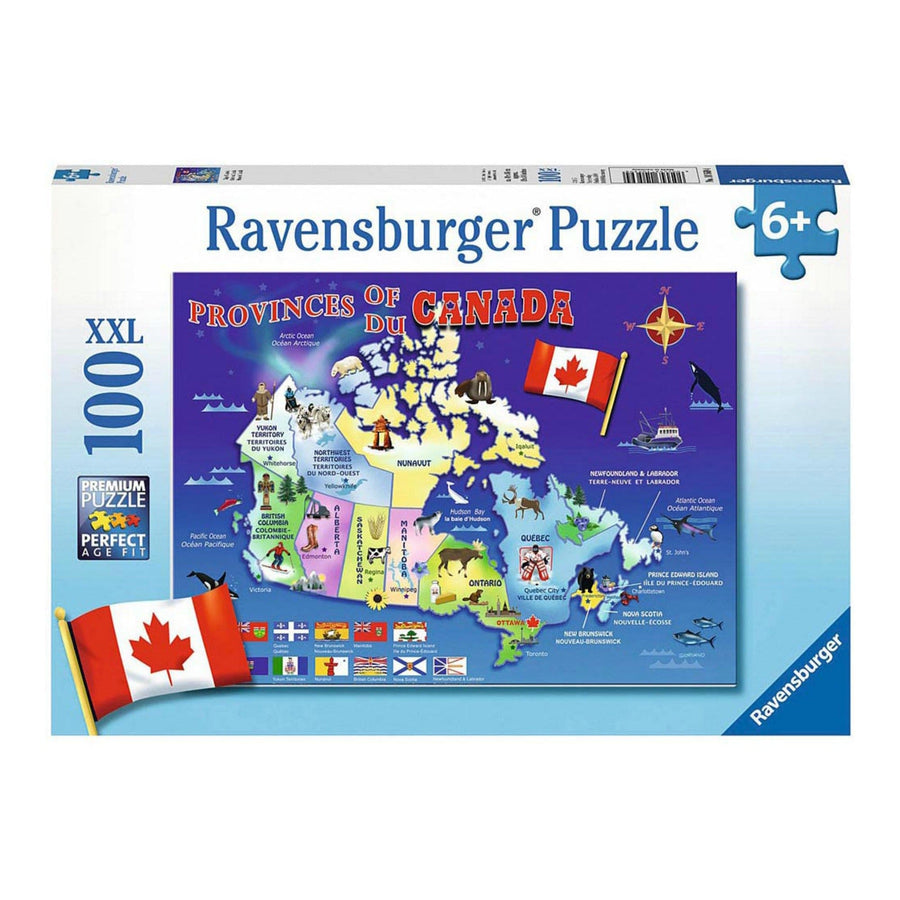 Puzzle XXL 100: Carte du Canada CASSE-TÊTE - 100 - 150 morceaux