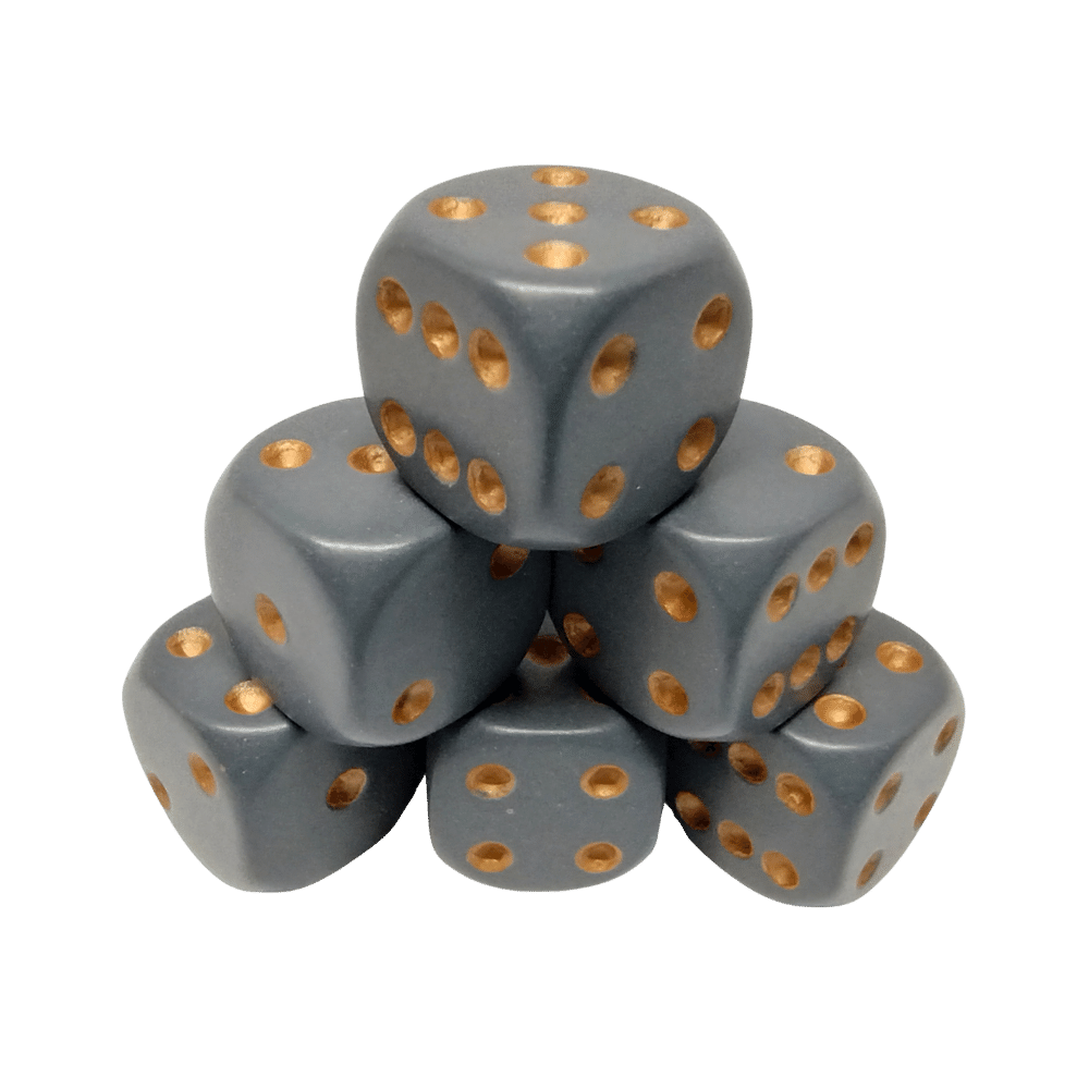 Chessex - 36d6 - Opaque Dark Grey/Copper