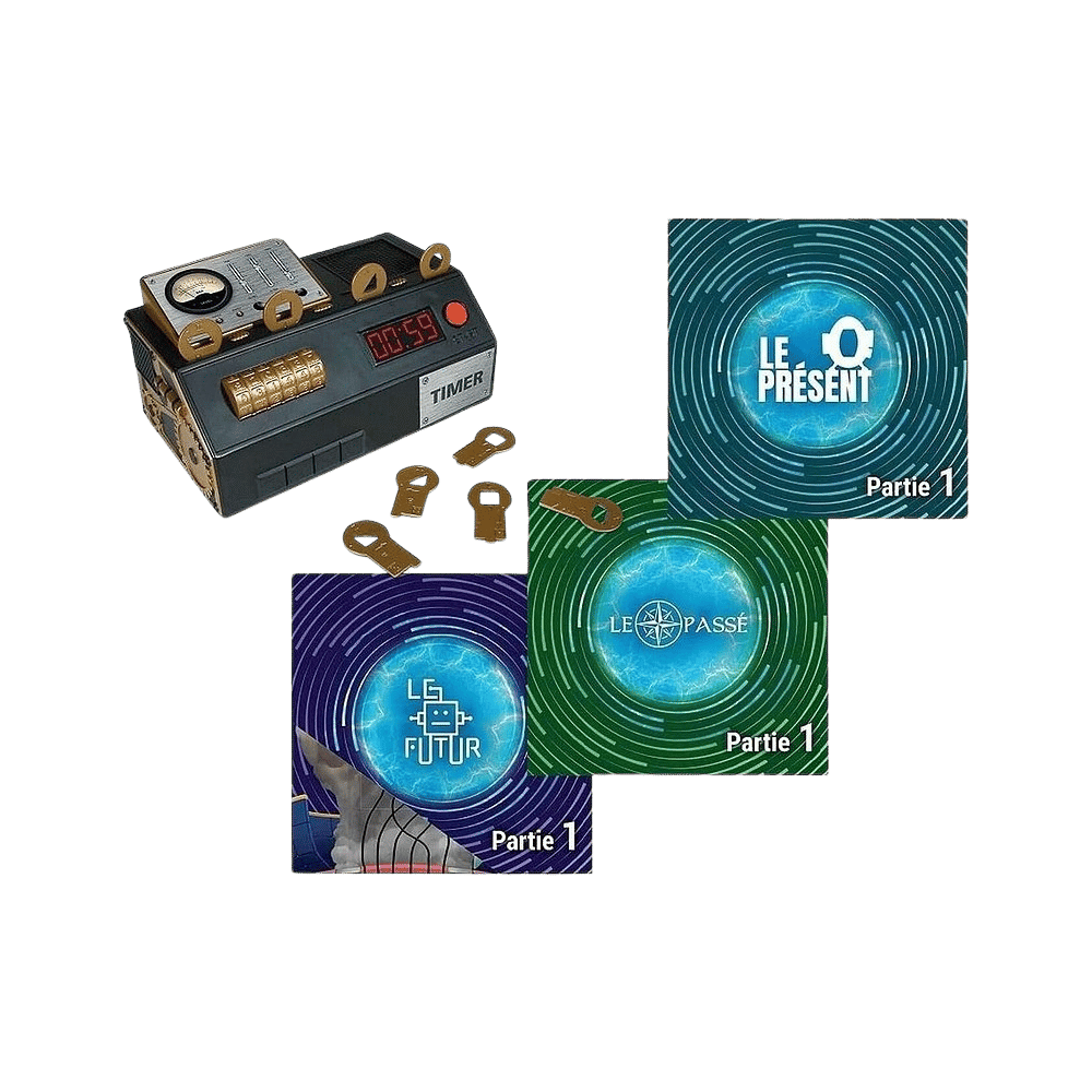 Escape Room voyage dans le temps coffret 3 jeux, jeu de société