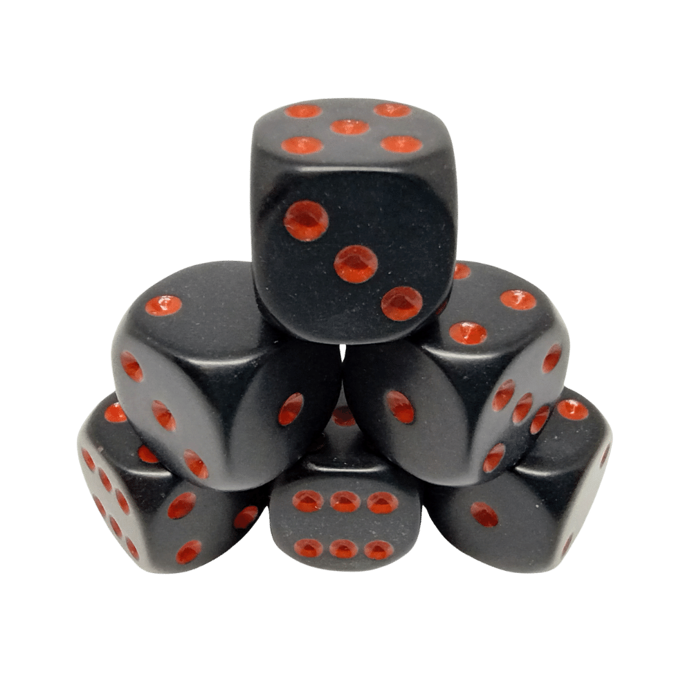 Chessex - 36d6 - Opaque Black/Red