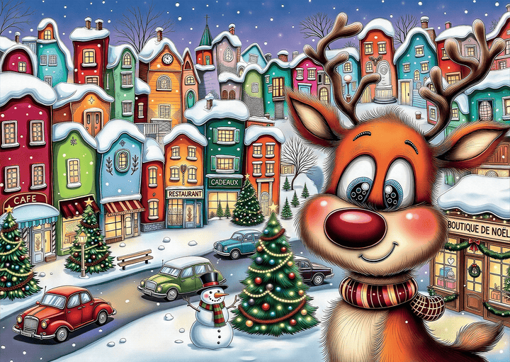 Rudolph in Town (1000pcs) CASSE-TÊTE - 1000 morceaux