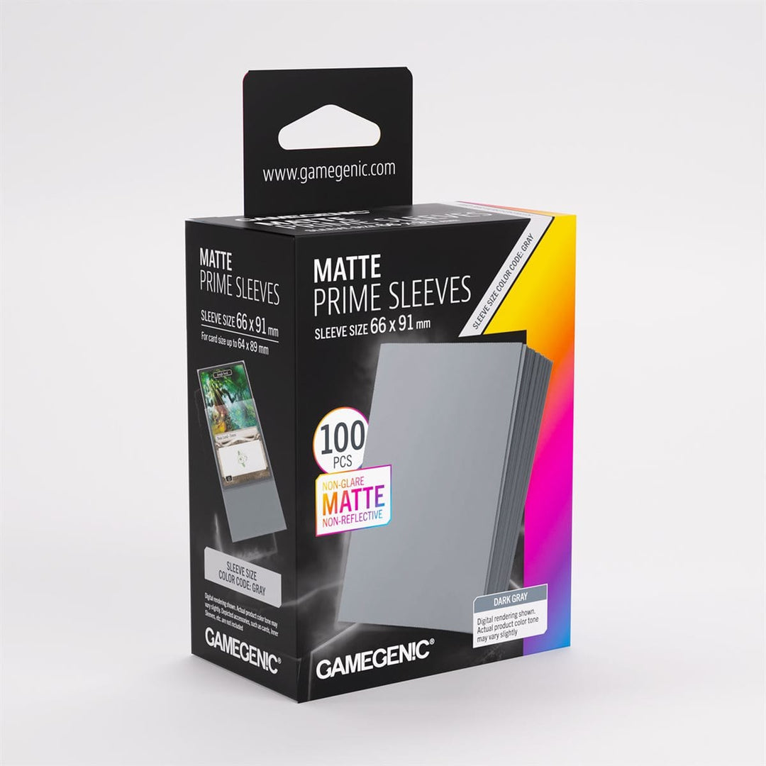 Sleeves: Gamegenic: Matte Prime Sleeves: Dark Grey (100) ACCESSOIRES - Protecteurs (Sleeves)