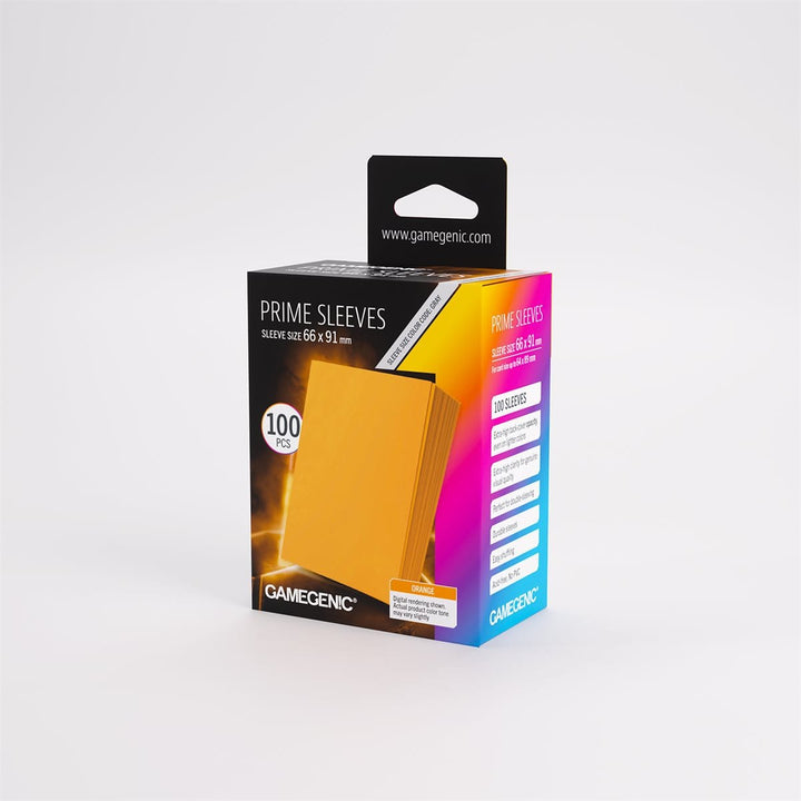 Sleeves: Gamegenic: Prime Sleeves: Orange 66mm x 91mm (100) ACCESSOIRES - Protecteurs (Sleeves) - Jeu de carte standard