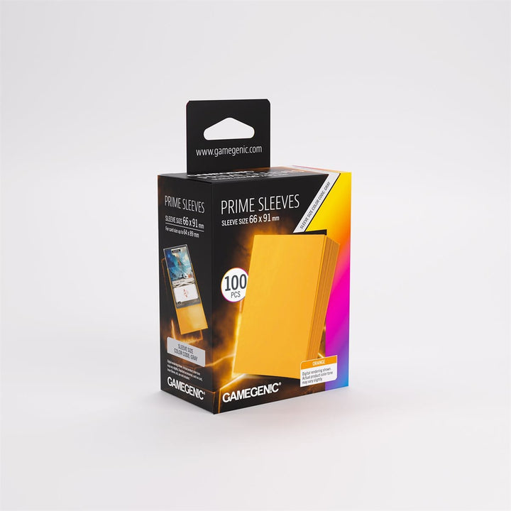 Sleeves: Gamegenic: Prime Sleeves: Orange 66mm x 91mm (100) ACCESSOIRES - Protecteurs (Sleeves) - Jeu de carte standard