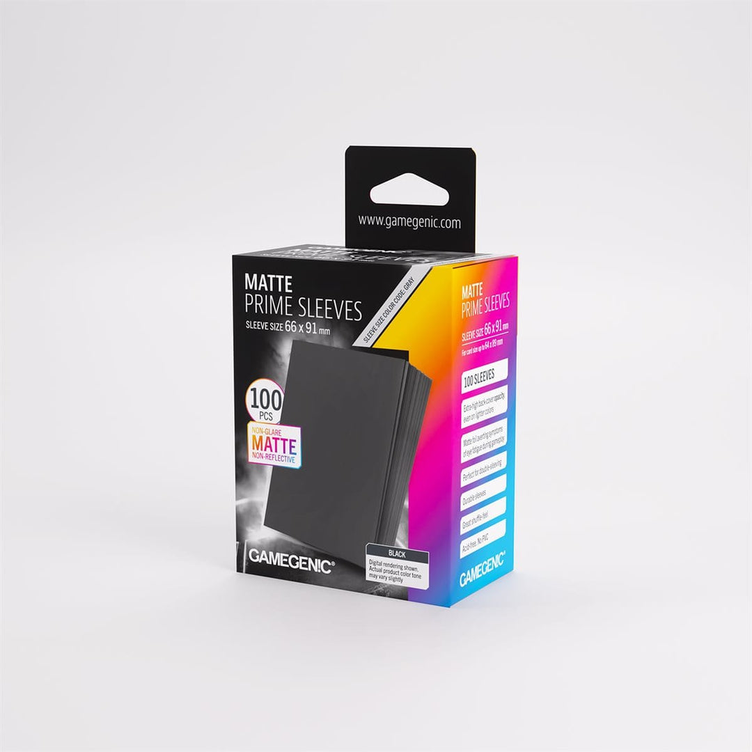 Sleeves: Matte Prime Sleeves: Black 66mm x 91mm (100) ACCESSOIRES - Protecteurs (Sleeves) - Jeu de carte standard