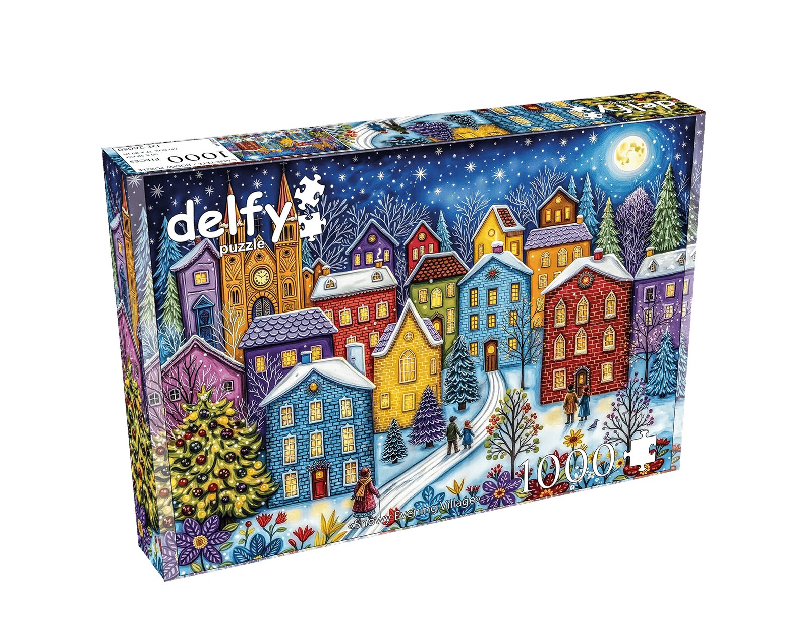 Snowy Evening Village (1000pcs) CASSE-TÊTE - 1000 morceaux