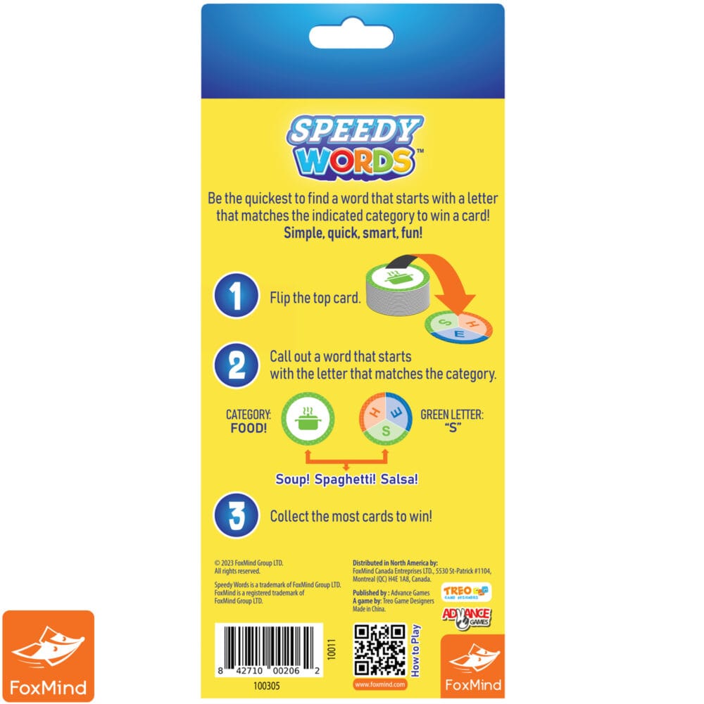 Speedy Words Peg (EN) JEUX - Famille