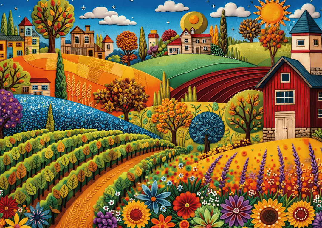Sunny Harvest Hills (1000 pcs) CASSE-TÊTE - 1000 morceaux