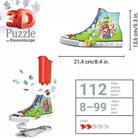 Super Mario Sneaker (108 pcs) CASSE-TÊTE - Casse-tête 3D