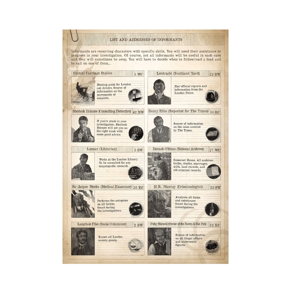 Sherlock Holmes Consulting Detective:Baker St Irregulars jeu société