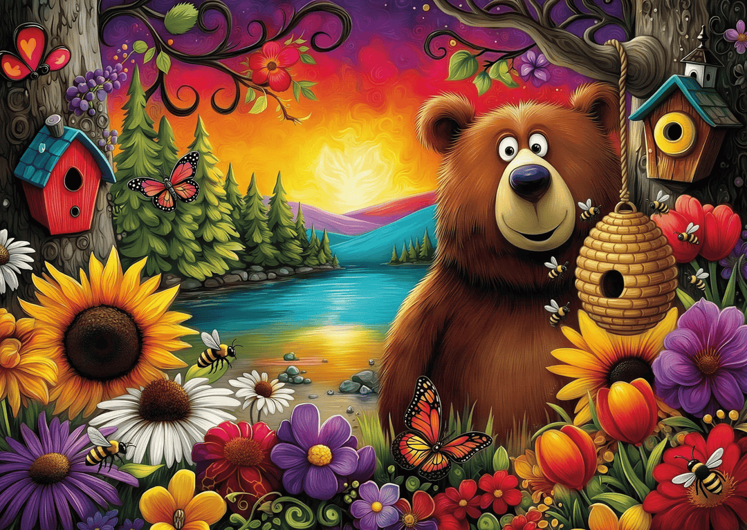 The Bear &amp; The Bees (1000 pcs) CASSE-TÊTE - 1000 morceaux