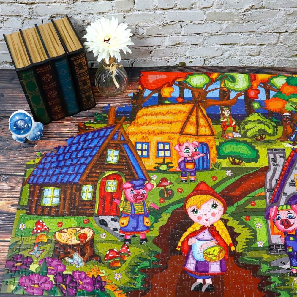 Trois petits cochons sympathiques | 3 Friendly Little Pigs (Puzzle 1000 pcs) CASSE-TÊTE - 1000 morceaux