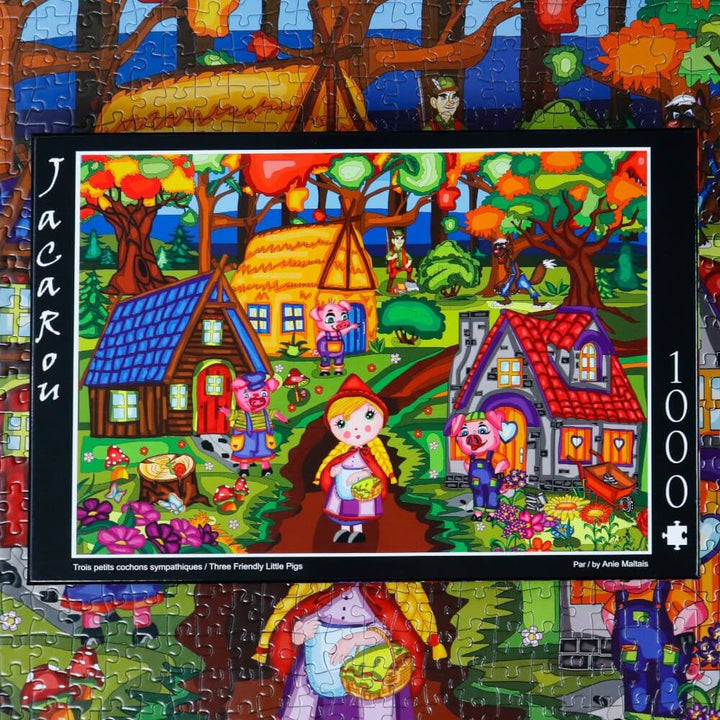 Trois petits cochons sympathiques | 3 Friendly Little Pigs (Puzzle 1000 pcs) CASSE-TÊTE - 1000 morceaux