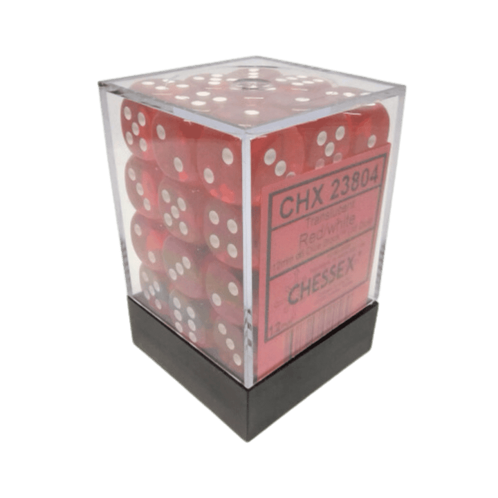 Chessex - 36d6 - Translucent Red/White