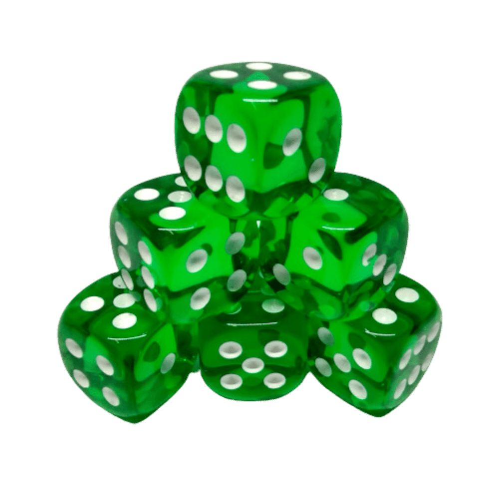 Chessex - 36d6 - Translucent Green/White