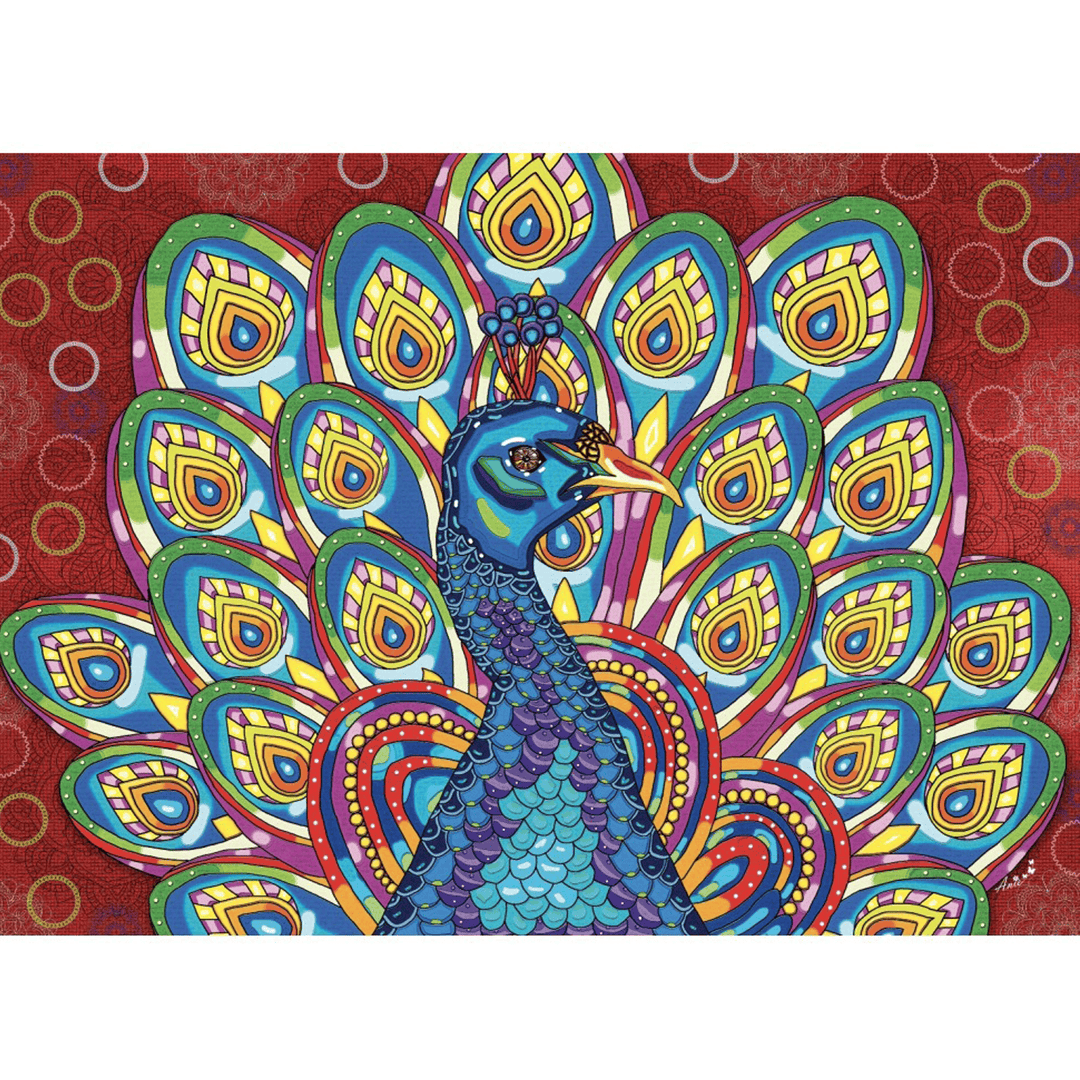 Un paon royal | Royal Peacock (1000 pcs) CASSE-TÊTE - 1000 morceaux