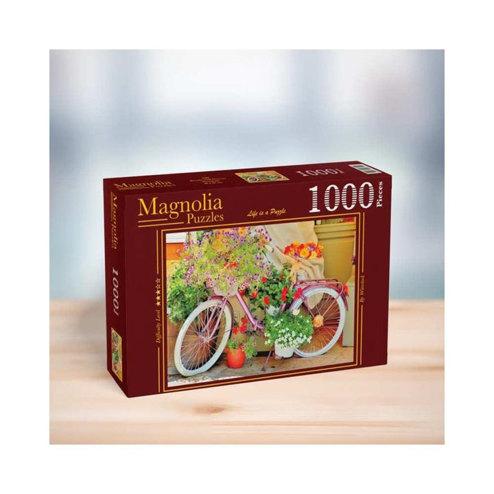 Vélo avec des fleurs (1000 pcs) CASSE-TÊTE - 1000 morceaux