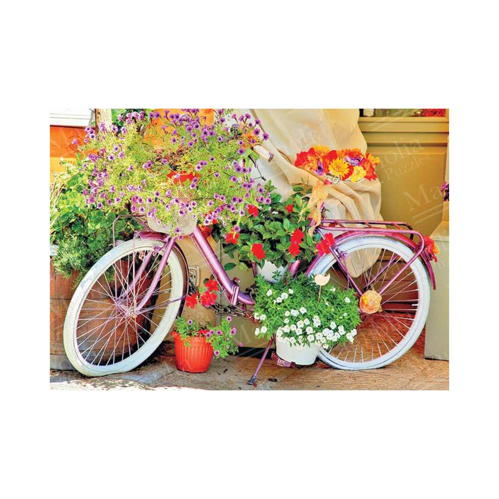 Vélo avec des fleurs (1000 pcs) CASSE-TÊTE - 1000 morceaux