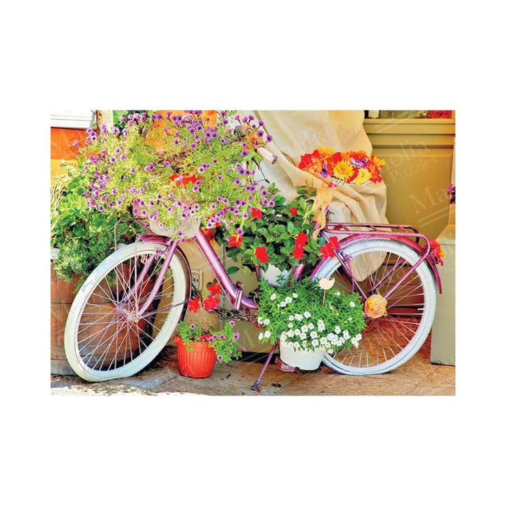 Vélo avec des fleurs (1000 pcs) CASSE-TÊTE - 1000 morceaux