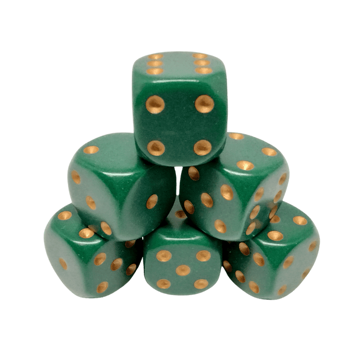 Chessex - 36d6 - Opaque Dusty Green/Copper