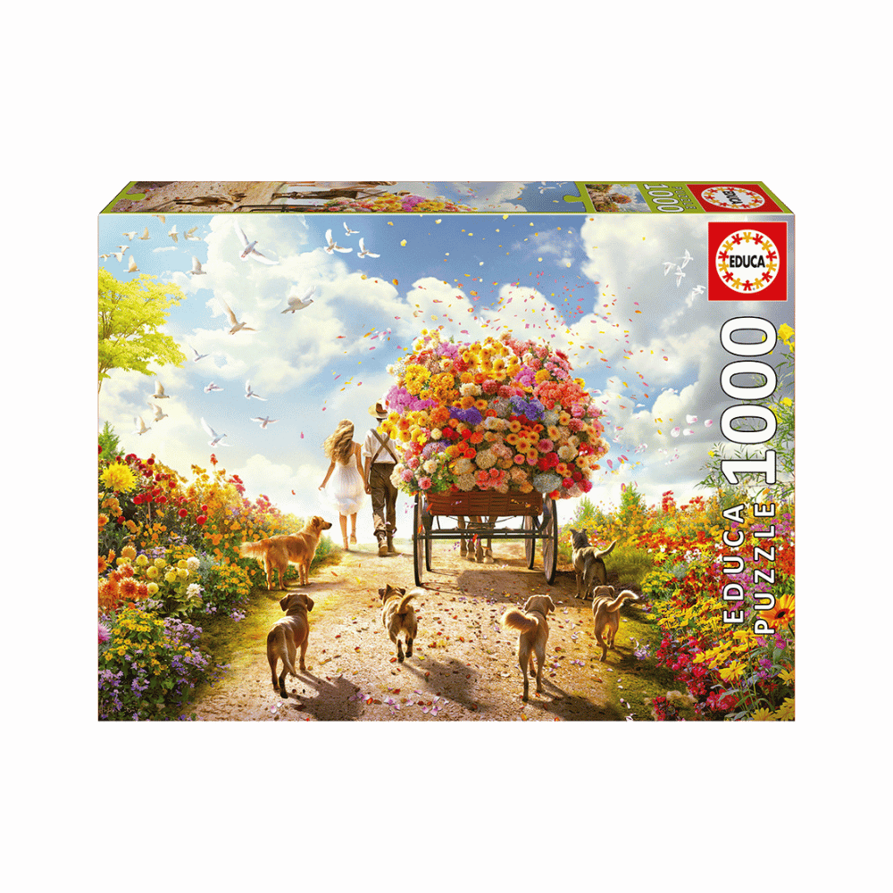 Transport de fleurs casse-tête Educa | Carrying Flowers Educa Puzzle