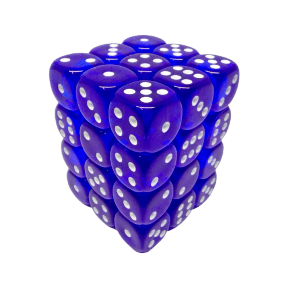 Chessex - 36d6 - Translucent Blue/White