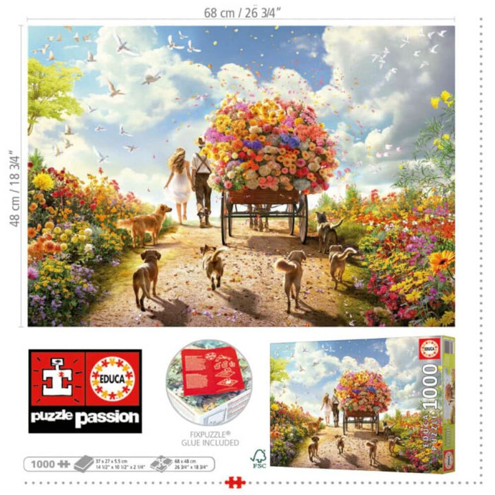 Transport de fleurs casse-tête Educa | Carrying Flowers Educa Puzzle